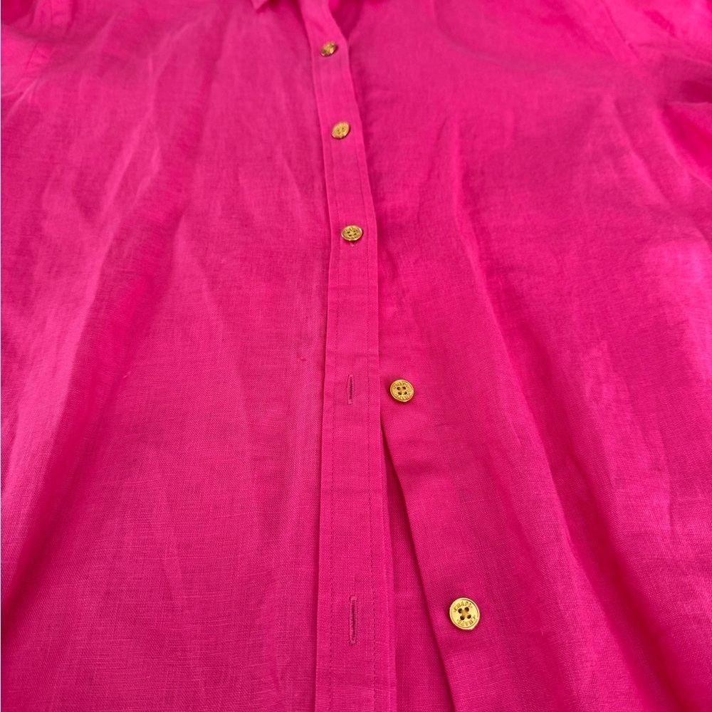 Chaps Classics Linen Button Front Collared Blouse… - image 5